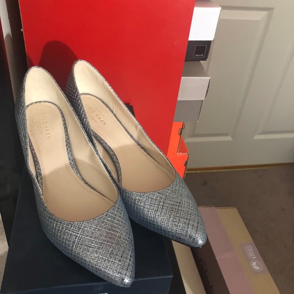 Cole Haan leather pump silver & blue - Picture 5 of 5